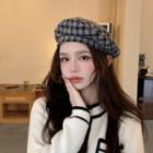 Checkered Beret 55-58cm - Gray - One Size