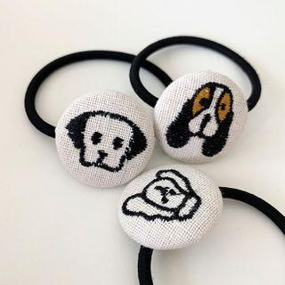 Dog Embroidered Hair Tie