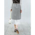Plus Size Layered-hem A-line Midi Skirt