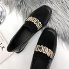 Rhinestone Lettering Loafers