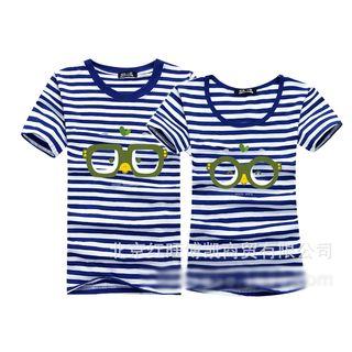 Couple Matching Striped Short-sleeve T-shirt