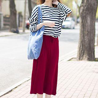 Tie Waist Midi Skirt