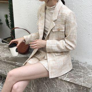 Tweed Button Jacket / Tweed Shorts