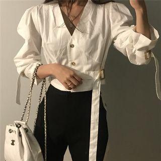 Cropped Sashed Shirt