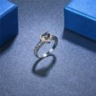 Rhinestone Heart Ring White Gold - Us Size 9