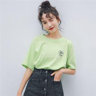 Printed Short-sleeve T-shirt Green - One Size