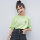 Printed Short-sleeve T-shirt Green - One Size