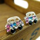 Colorful Diamond Car Earrings -gold Gold - One Size