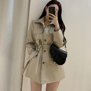 Single-breasted Faux Leather Utility Jacket