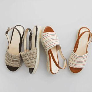 Stripe Slingback Espadrille Sandals