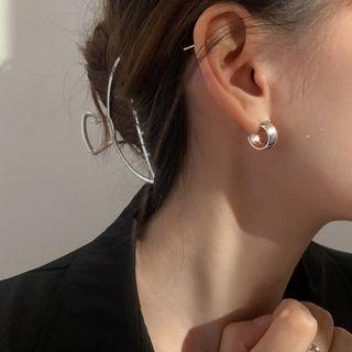Polished Sterling Silver Open Hoop Earring 1 Pair - Silver - One Size