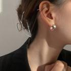 Polished Sterling Silver Open Hoop Earring 1 Pair - Silver - One Size