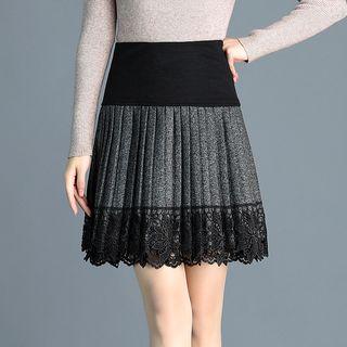 Mini Lace Pleated Skirt