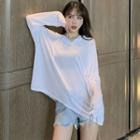 Hooded Open Back Long-sleeve T-shirt