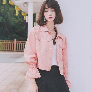 Print Back Buttoned Jacket