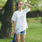 Short-sleeve Lettering Ripped T-shirt
