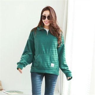Zip-up Mock-neck Polar-fleece Pullover