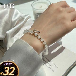 Mermaid Tail Cat Eye Stone Bead Bracelet 1 Pc - Mermaid Tail Cat Eye Stone Bead Bracelet - Silver - One Size