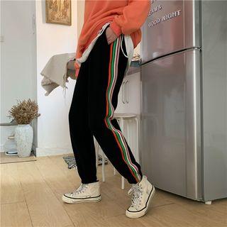 Contrast Stripe Fleece-lined Sweatpants