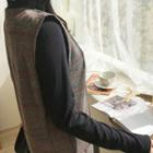 Frill-neck Slim-fit Top