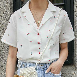 V-neck Strawberry Shirt