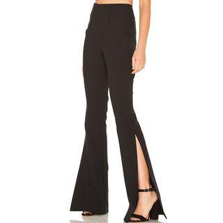 Plain Slit-side Boot Cut Pants