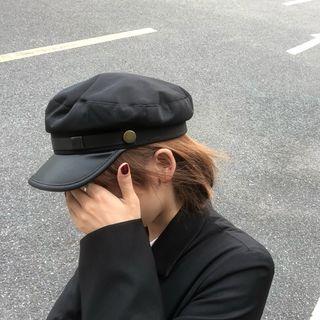 Plain Military Cap Black - M=56-58cm