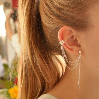 Layered Chain Alloy Cuff Earring