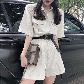 Short-sleeve Dual Pocket Playsuit