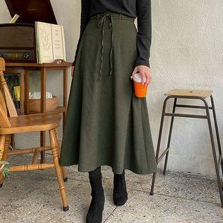Maxi Flare Skirt With Sash