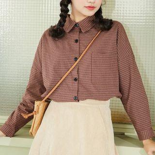 Long Sleeve Gingham Blouse
