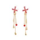 Fashion Simple Plated Gold Enamel Windmill Tassel Earrings Golden - One Size