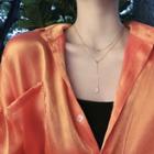 Rhinestone Moon & Star Pendant Layered Necklace Necklace - One Size
