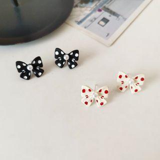 Bow Dotted Alloy Earring