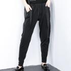 Elastic Waist Pants Black - One Size