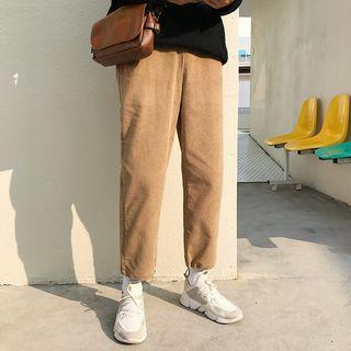 Corduroy Wide-leg Cropped Pants