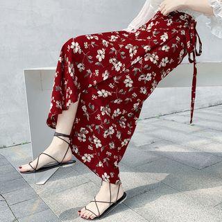 Midi Floral Slit Skirt