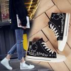 High Top Printed Lace-up Sneakers