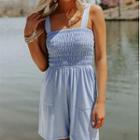 Wide Strap Smocked Romper