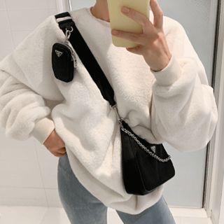 Faux-fur Boxy Pullover