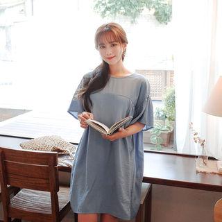 Lace-up Back Ruffle-sleeve Dress