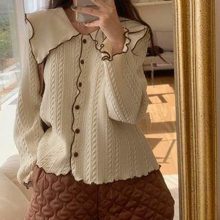 Lettuce Edge Collared Cardigan