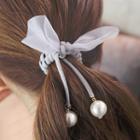 Pearl Mesh Bow Hair Tie