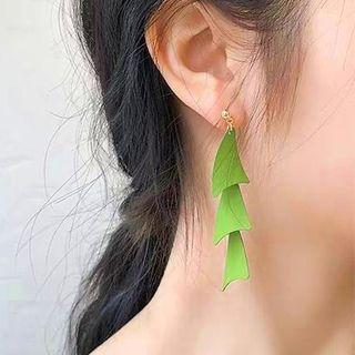 Triangle Alloy Dangle Earring Am0934 - Tassel - Green - One Size