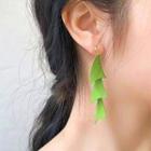 Triangle Alloy Dangle Earring Am0934 - Tassel - Green - One Size