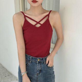 Cross Strap Camisole Knit Top