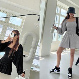 Batwing Bolero & Cami Top & Wide Shorts Set