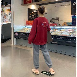 Set: Planet Embroidered Sweatshirt + Harem Sweatpants