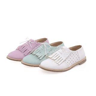 Fringed Perforated Oxfords