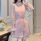 Set: Lace Shirt + Sleeveless Mini Dress